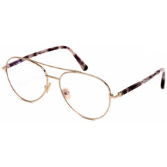 Tom Ford Men's Eyeglasses - Shiny Rose Gold/Smoke Aviator Metal Frame | FT5684-B 28A