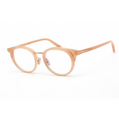 Tom Ford Men's Eyeglasses - Shiny Semi-Milky Pink Plastic Round Frame | FT5784-D-B 072