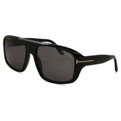 Tom Ford Men's Sunglasses - Duke Grey Square Lenses Shiny Black Frame | FT07545901A