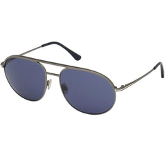 Tom Ford Men's Sunglasses - Gio Blue Mirrored Lens Dark Grey Frame | FT0772 6113V