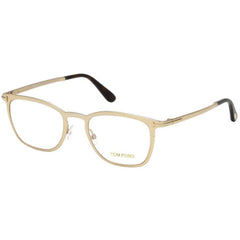 Tom Ford Unisex Eyeglasses - Full Rim Shiny Rose Gold Metal Round Frame | FT5464 028