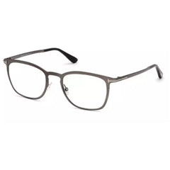 Tom Ford Unisex Eyeglasses - Rectangular Shiny Dark Ruthenium Metal Frame | FT5464 012