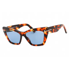 Tom Ford Unisex Sunglasses - Coloured Havana Plastic Frame Blue Lens | FT0871 55V