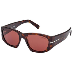 Tom Ford Unisex Sunglasses - Cyrille-02 Bordeaux Lens Dark Havana Frame | FT0987 52S