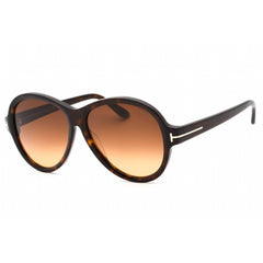 Tom Ford Unisex Sunglasses - Dark Havana Plastic Oversized Shape Frame | FT1033 52F