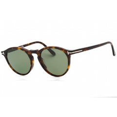 Tom Ford Unisex Sunglasses - Full Rim Dark Havana Plastic Round Frame | FT0904 52R