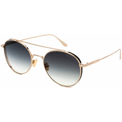 Tom Ford Unisex Sunglasses - Full Rim Shiny Rose Gold Metal Pilot Frame | FT0826 28B