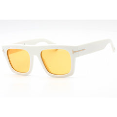 Tom Ford Unisex Sunglasses - Ivory Square Shape Frame Light Brown Lens | FT0711/S 25E