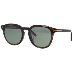 Tom Ford Unisex Sunglasses - Pax Green Lens Dark Havana Round Frame | FT0816-F5352N