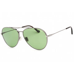 Tom Ford Unisex Sunglasses - Shiny Gunmetal Aviator Frame Green Lens | FT0996 08N