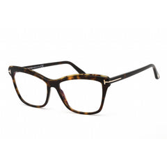 Tom Ford Women's Eyeglasses - Cat Eye Shape Dark Havana Plastic Frame | FT5619-B 052