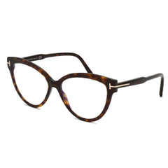 Tom Ford Women's Eyeglasses - Dark Havana Cat-Eye Full-Rim Frame | FT5763-B 052