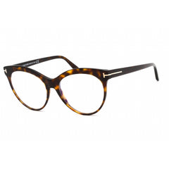 Tom Ford Women's Eyeglasses - Dark Havana Plastic Round Shape Frame | FT5827-B 052
