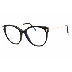 Tom Ford Women's Eyeglasses - Full Rim Shiny Black Plastic Round Frame | FT5770-B 001
