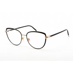 Tom Ford Women's Eyeglasses - Shiny Black Cat Eye Metal Full-Rim Frame | FT5741-B 001