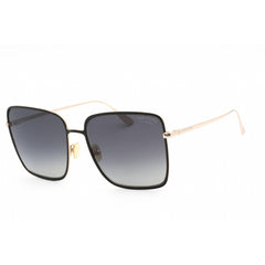 Tom Ford Women's Sunglasses - Full Rim Shiny Black Metal Square Frame | FT0739 01D