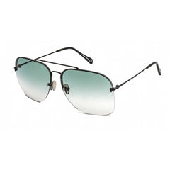 Tom Ford Women's Sunglasses - Half Rim Shiny Black Metal Aviator Frame | FT0883 01P