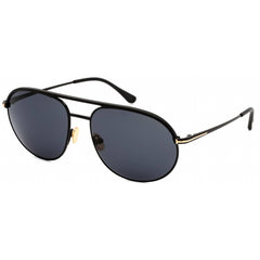Tom Ford Women's Sunglasses - Matte Black Round Metal Frame Smoke Lens | FT0772 02A