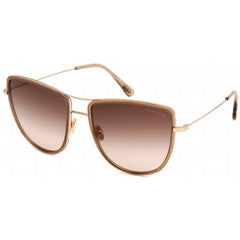 Tom Ford Women's Sunglasses - Shiny Rose Gold Metal Rectangular Frame | FT0759 28F