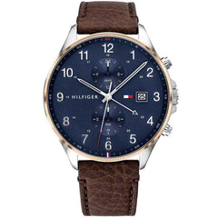 Tommy Hilfiger Men's Chronograph Watch - West Dark Brown Leather Strap | 1791712