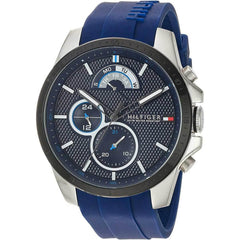 Tommy Hilfiger Men's Quartz Watch - Decker Date-Day Blue Dial Rubber Strap | 1791350