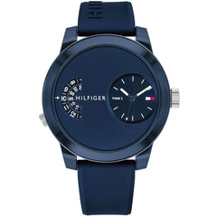 Tommy Hilfiger Men's Quartz Watch - Denim Blue Dial Silicone Strap | 1791556