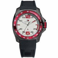 Tommy Hilfiger Men's Quartz Watch - White Dial Black Silicone Strap | 1790854