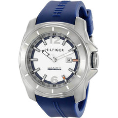 Tommy Hilfiger Men's Quartz Watch - White Dial Blue Silicone Strap | 1791113