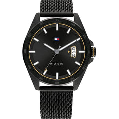 Tommy Hilfiger Men's Watch - Carter Black Dial Steel Mesh Bracelet Quartz | 1791913