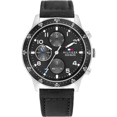 Tommy Hilfiger Men's Watch - Jimmy Black Dial Genuine Leather Strap Quartz | 1791947