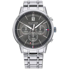 Tommy Hilfiger Men's Watch - Kyle Grey Dial Silver Steel Bracelet Quartz | 1791632