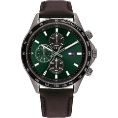 Tommy Hilfiger Men's Watch - Miles Dual Time Green and Black Dial Strap | 1792017
