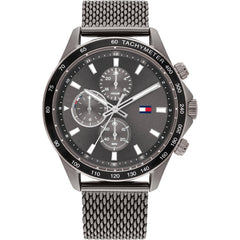 Tommy Hilfiger Men's Watch - Miles Grey and Black Dial Steel Mesh Bracelet | 1792019