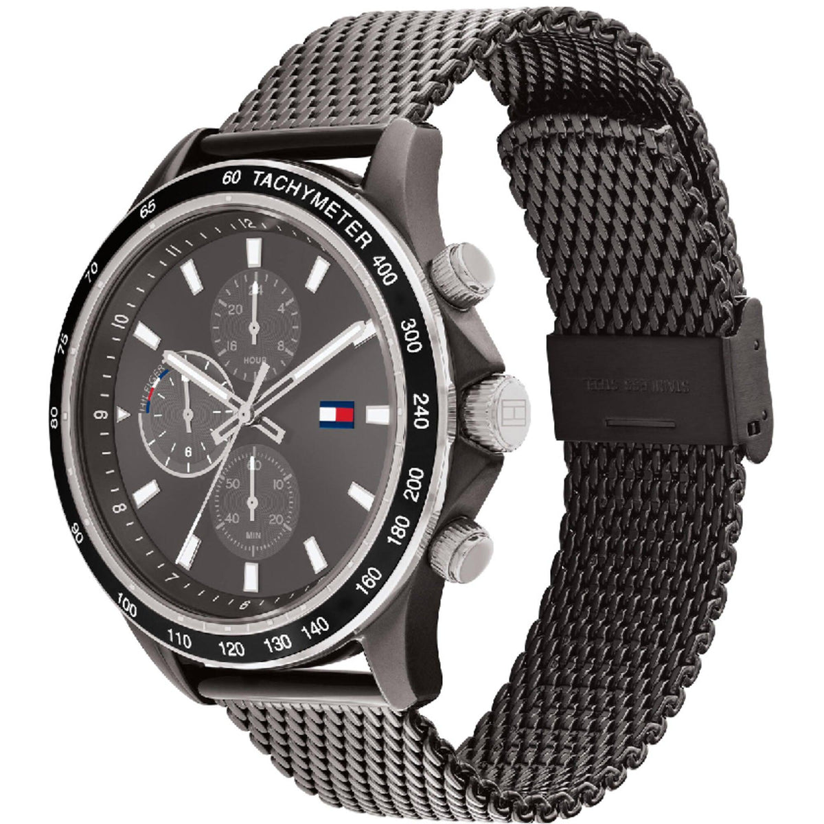 Tommy Hilfiger Men's Watch Kyle Grey Dial Silver Steel Bracelet Quartz  1791632