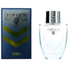 Top Gun Men's Eau De Toilette Spray - Chevron Minty and Aquatic Scent, 3.4 oz