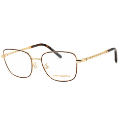 Tory Burch Women's Eyeglasses - Shiny Gold/Dark Tortoise Square Metal | 0TY1077 3344