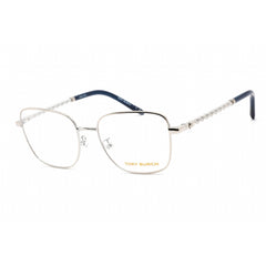 Tory Burch Women's Eyeglasses - Shiny Silver Metal Square Shape Frame | 0TY1077 3161