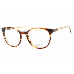Tous Men's Eyeglasses - Shiny Brown Havana/Yellow Plastic Round Frame | VTOB37V 0743