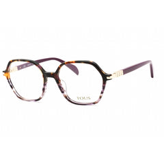 Tous Women's Eyeglasses - Full Rim Shiny Havana/Purple Oval Shape Frame | VTOB10 0AEN