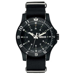 Traser 100072 Men's P6600 Type 6 MIL-G Military Black Dial Black Textile Nato Strap Dive Watch