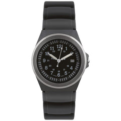 Traser 100233 Men's P5900 Type 3 Military Black Dial Black Rubber Strap Watch