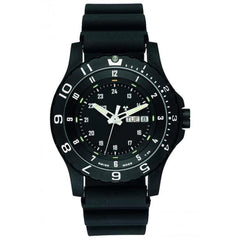 Traser 100325 Men's P6600 Type 6 MIL-G Military Black Dial Rubber Strap Dive Watch