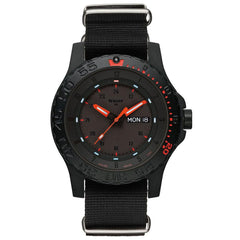 Traser 104147 Men's Professional Type 3 Red Combat Black Dial Black Textile Nato Strap Dive Watch