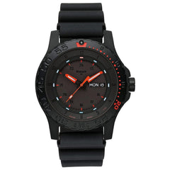 Traser 104148 Men's Professional Type 3 Red Combat Black Dial Black Rubber Strap Dive Watch
