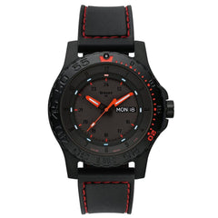 Traser 105503 Men's Professional Red Combat Black Rubber Strap Black Dial Dive Watch