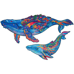 Unidragon Milky Whales 2 In 1  Wooden Jigsaw Puzzle