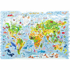 Unidragon Puzzle - Kid's World Map 100 Pieces Below Average Complexity, One Size
