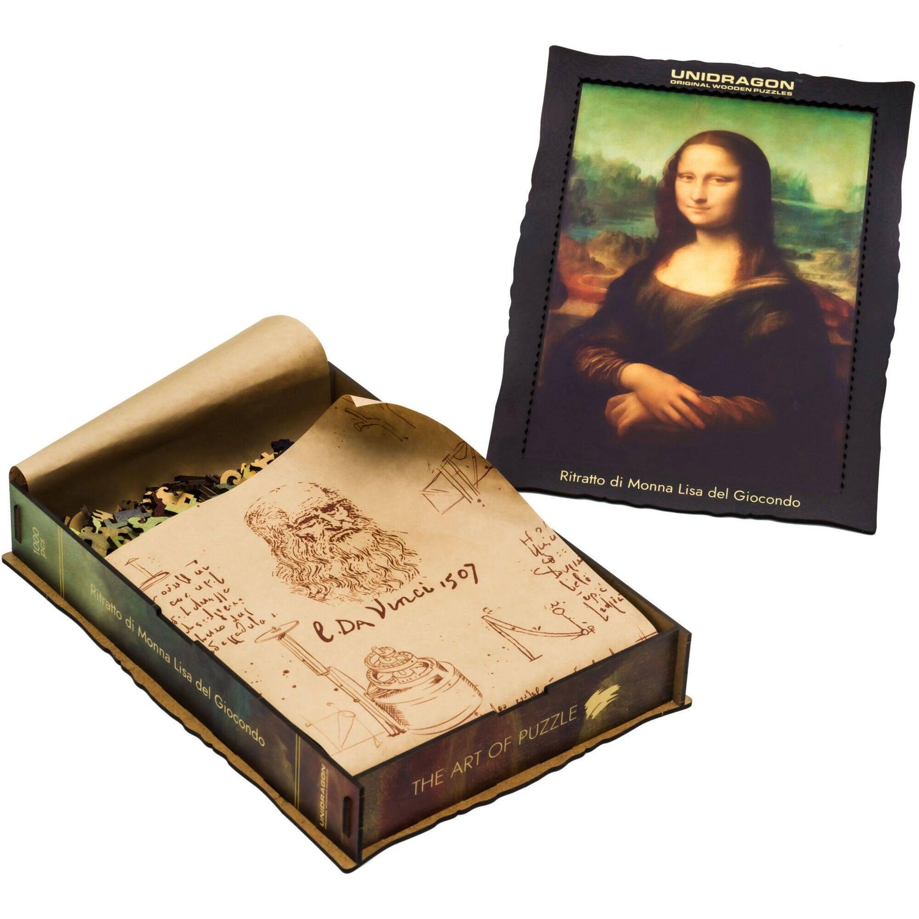 Unidragon Wooden Puzzle - Mona Lisa 1000 Pieces High Resolution, One S