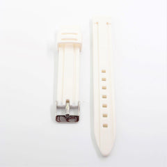 Unisex 18mm White Silicone Subber Watch Band