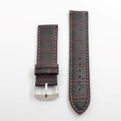 Unisex 19mm Brown Textured Leather Watch Band
